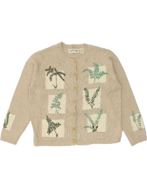 Must-Have Deals ORVIS Womens Graphic Cardigan Sweater UK 14 Medium Beige Linen