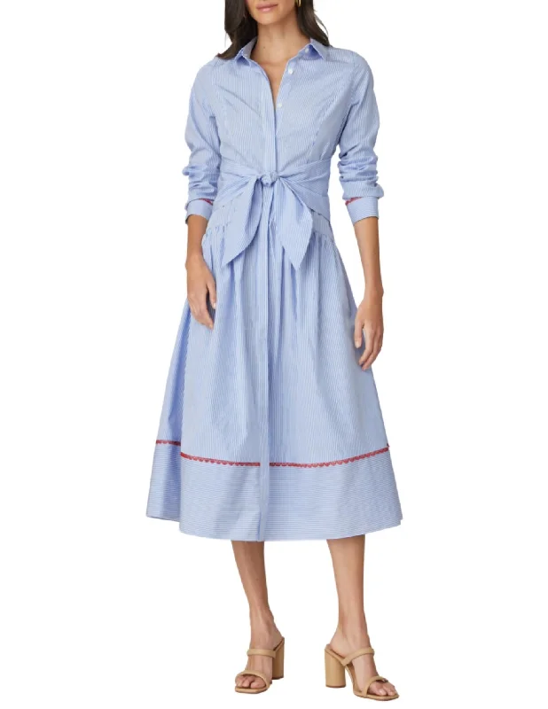 Savings Alert Clarice Dress In Light Blue/optic White/red