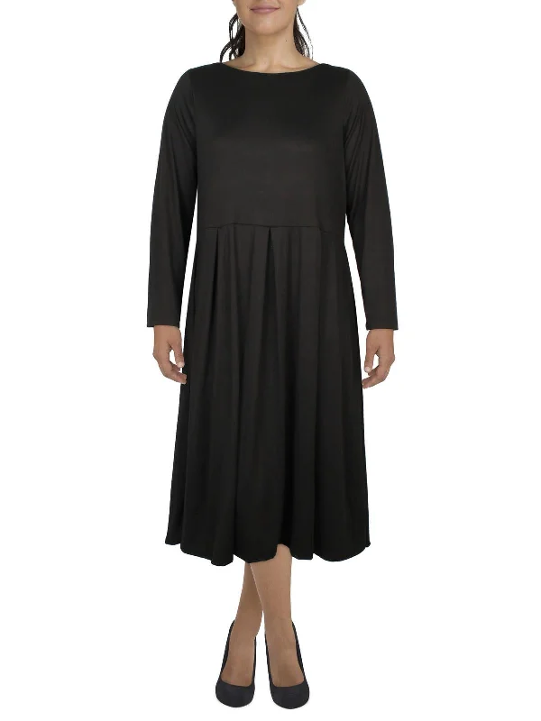 Early Access Plus Womens Pleated Jersey Midi Dress
