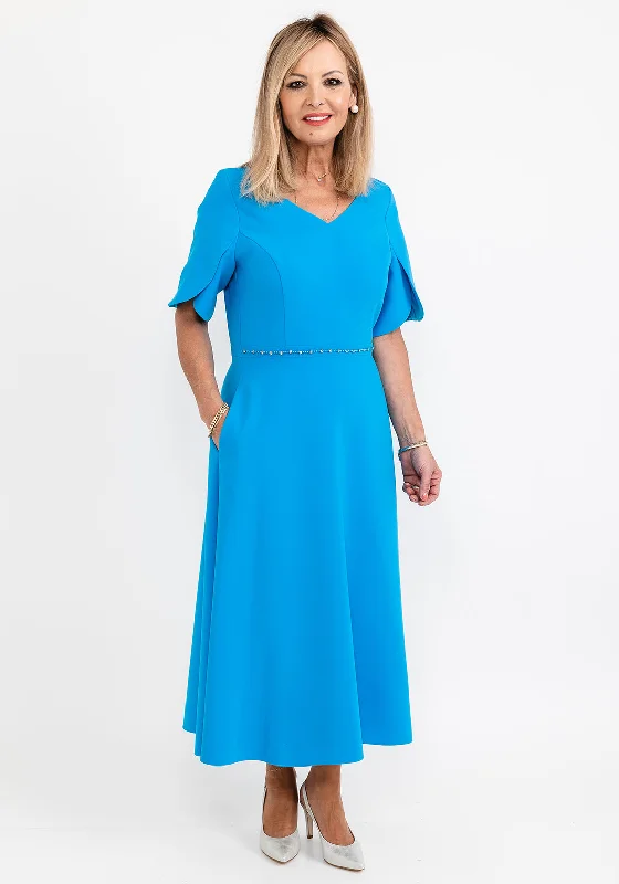 Super Deal Lizabella Beaded Waist A Line Maxi Dress, Ocean