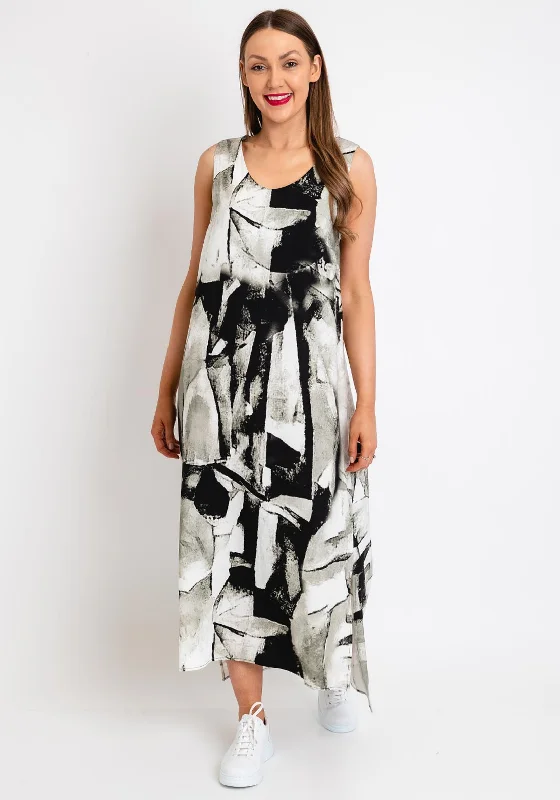 Lowest Price Naya Stone Print Shift Maxi Dress, Khaki & Black