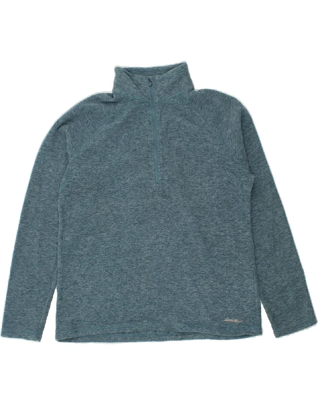 Massive Deals EDDIE BAUER Womens Zip Neck Fleece Jumper UK 16 Large Green Polyester