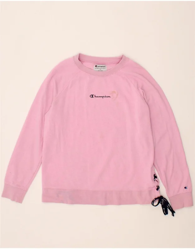 Super Savings CHAMPION Womens Graphic Sweatshirt Jumper UK 16 Large Pink