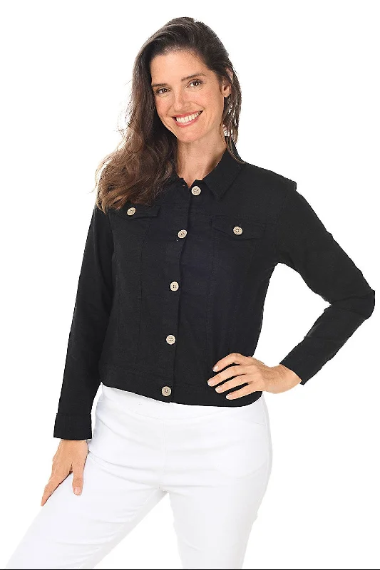 Unmissable Offer Button-Front Linen-Blend Jacket