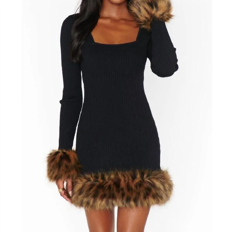 Francine Mini Dress In Black Knit