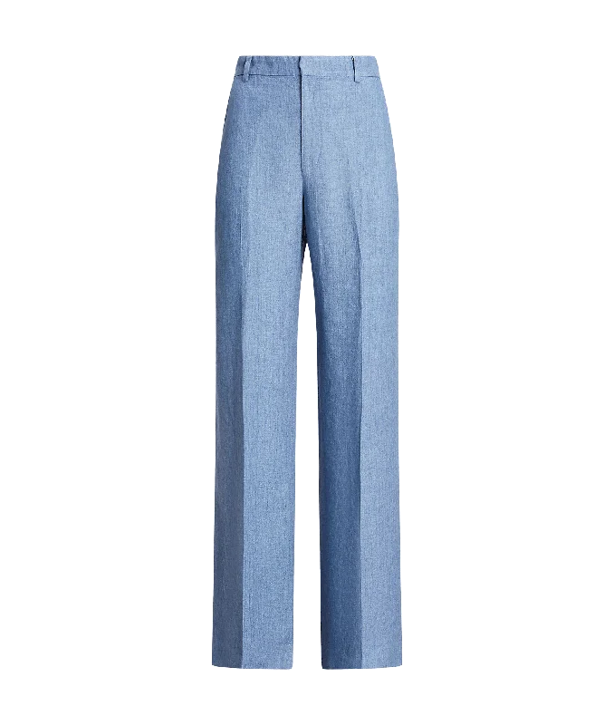 Year-End Sale Linen Wide-leg Pant - Blue