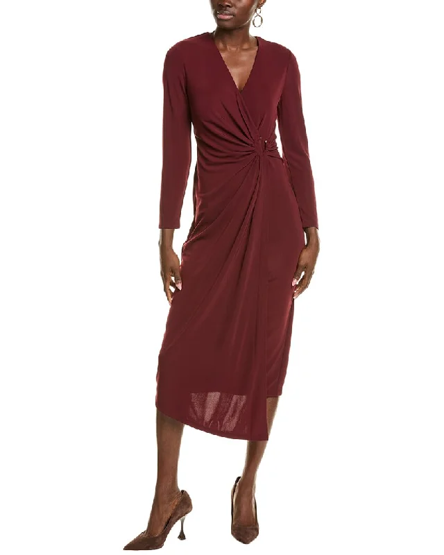 Fantastic Deals Anne Klein Shirred O-Ring Midi Dress