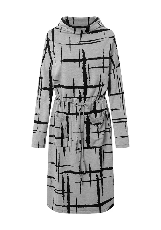 Extra Savings Elsewhere Marau Drawstring Waist Bold Print Midi Dress, Anthracite