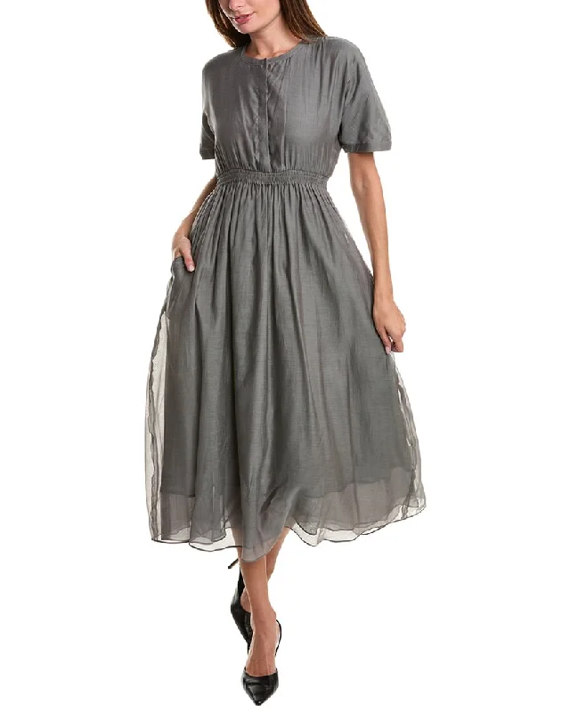 Daily Deals ‘S MaxMara Ribes Silk-Blend A-Line Dress