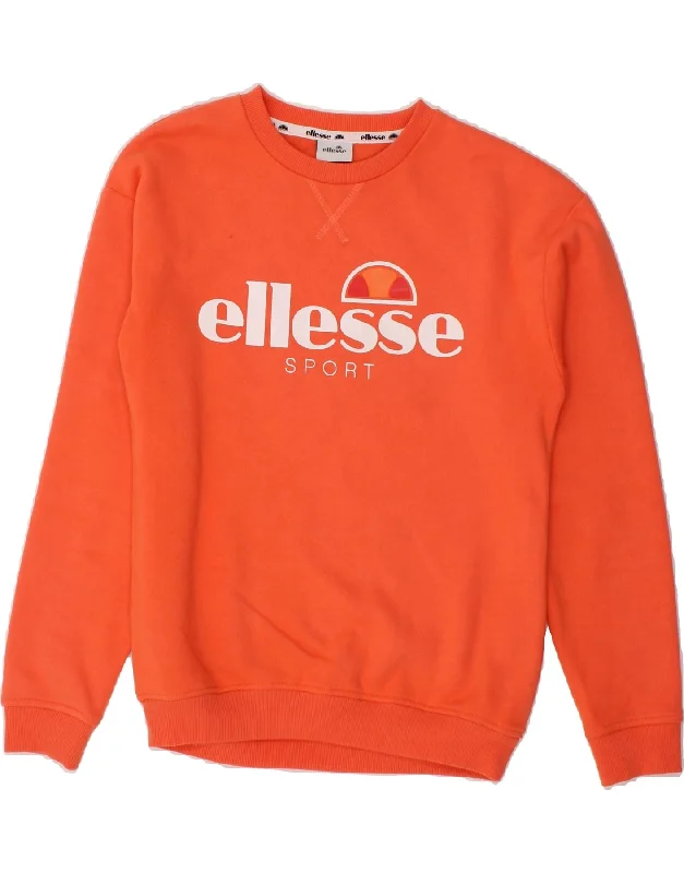 ELLESSE Womens Graphic Sweatshirt Jumper UK 8 Small Orange Cotton