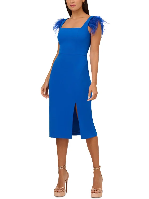 Special Promotion Womens Ostrich Feather Knee-Length Sheath Dress