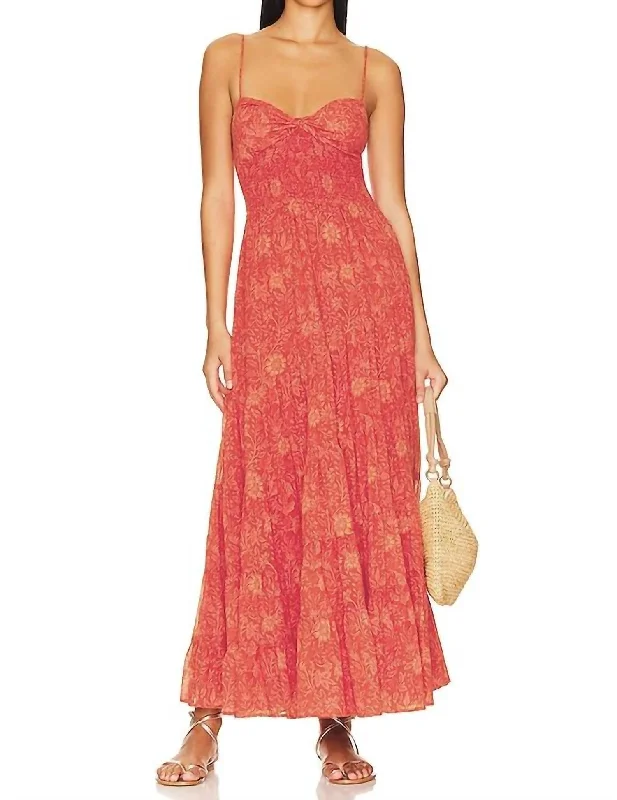 Price Fest Sundrenched Printed Maxi Dress In Hot Pink Combo