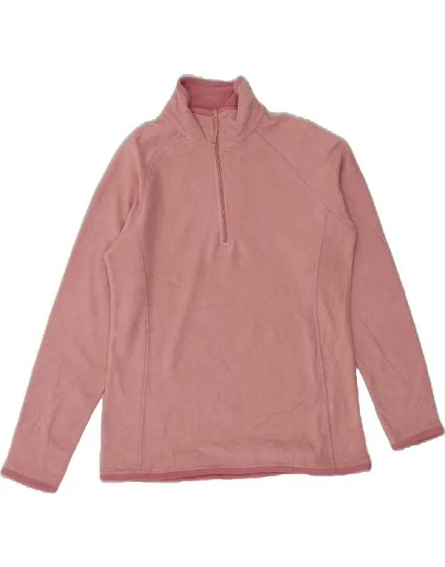 MOUNTAIN WAREHOUSE Womens Zip Neck Fleece Jumper UK 12 Medium Pink