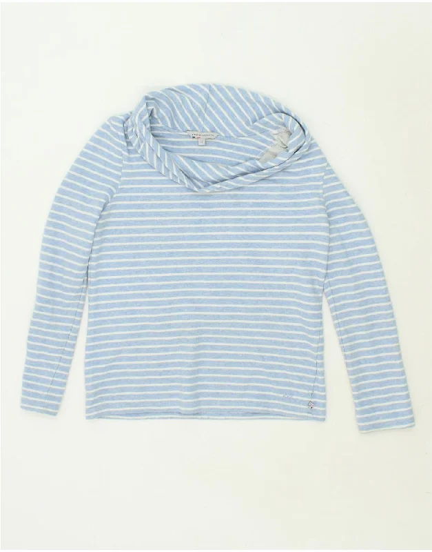 Closeout CREW CLOTHING Womens Shawl Neck Sweatshirt Jumper UK 12 Medium Blue