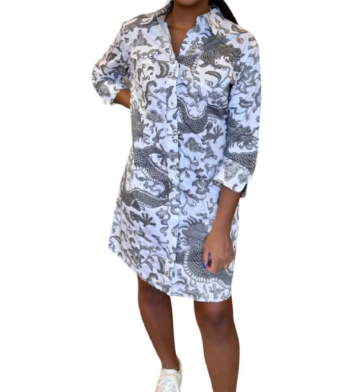 Mega Sale Sag Harbor Mini Dress In Grey Dragons