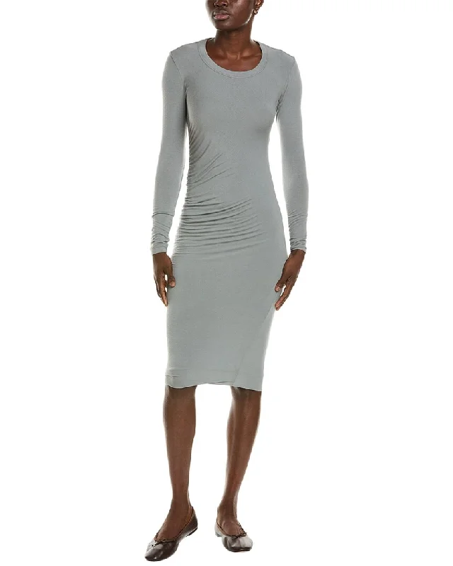 Take Advantage James Perse Stretch Ruched Double Layer Midi Dress