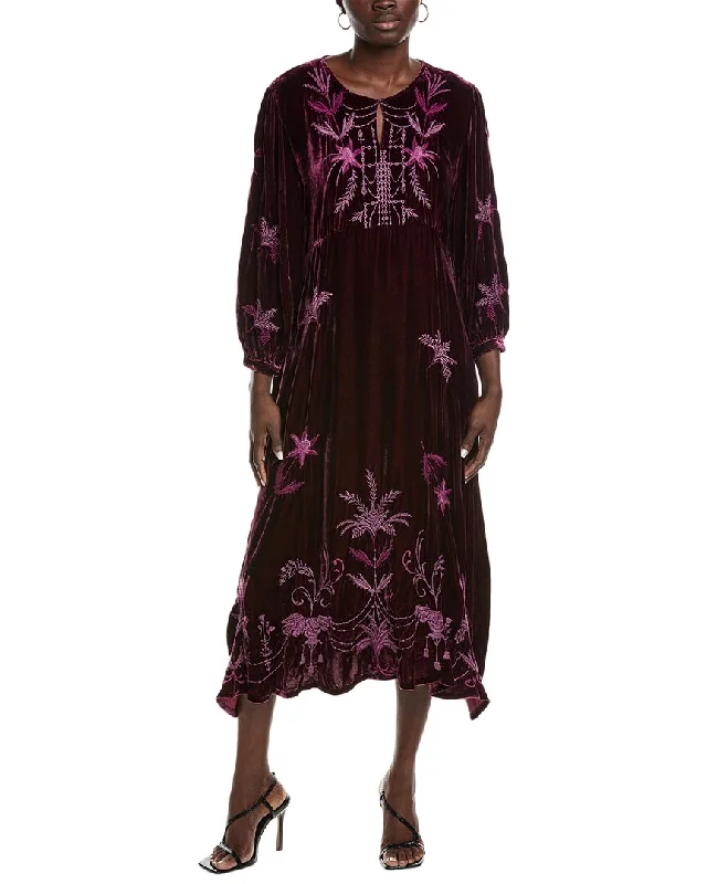 Bonus Savings Johnny Was Palmira Velvet Effortless Midi Dress Eg