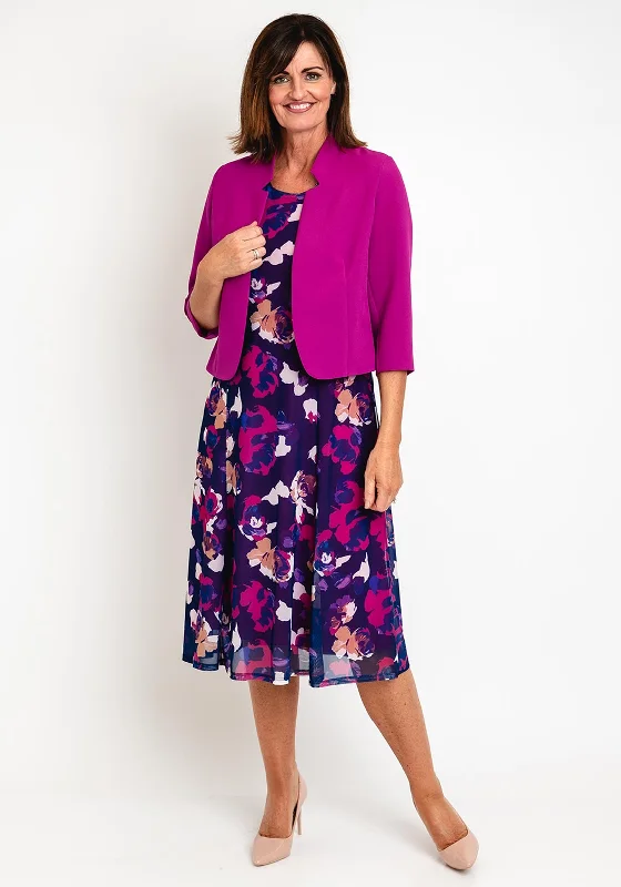 Avalon Two Piece Bolero & Dress, Floral Magenta