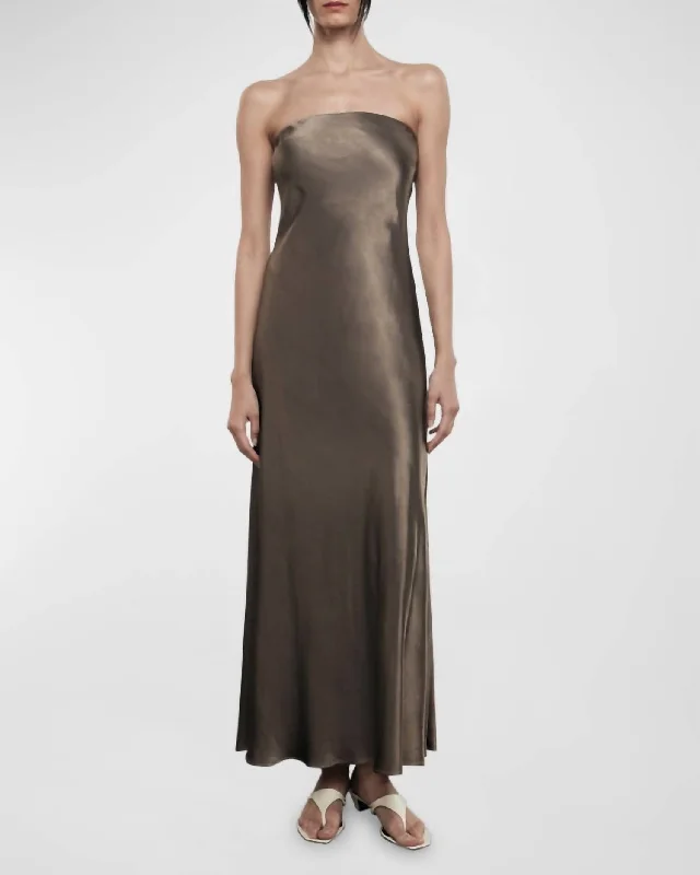 Special Price Satin Bias Dress In Shitake