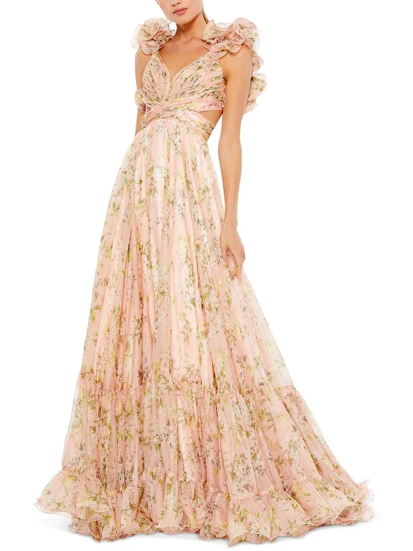 Exclusive Access Womens Chiffon Floral Maxi Dress