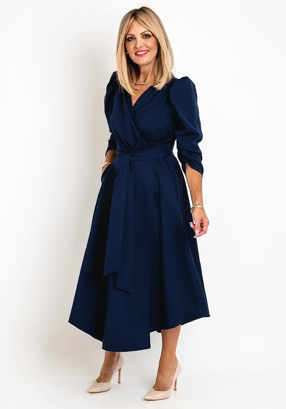 Deal Dash Coco Doll Emo Wrap Maxi Dress, Navy