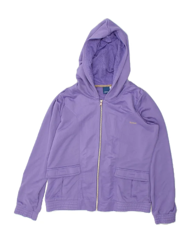 REEBOK Womens Zip Hoodie Sweater UK 18 XL Purple Polyester