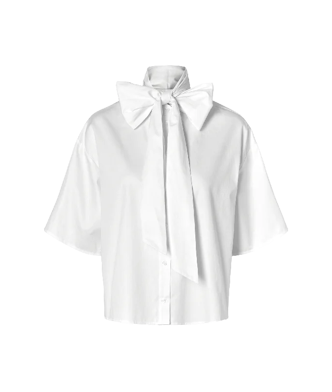 Super Sale 3/4 Bow Shirt - White