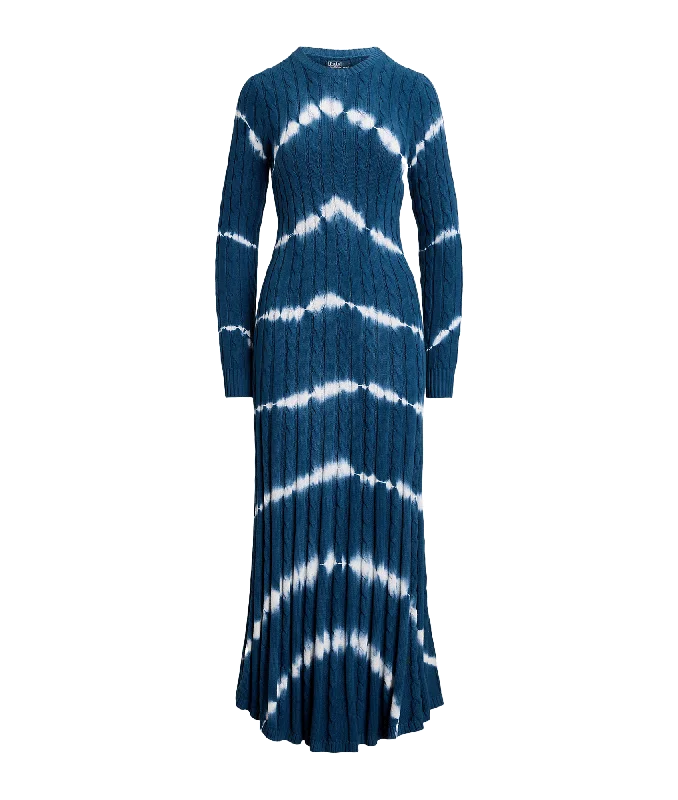 Take Advantage Tie-dye Cable-knit Sweater Dress - Multi