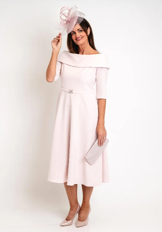 Stock Up and Save Claudia C Lambrusco Boat Neck Dress, Rose