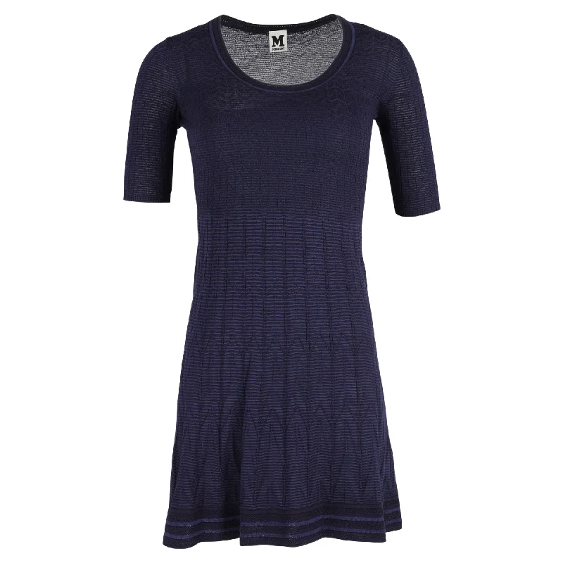Super Bargain Missoni A-Line Dress in Navy Blue Wool