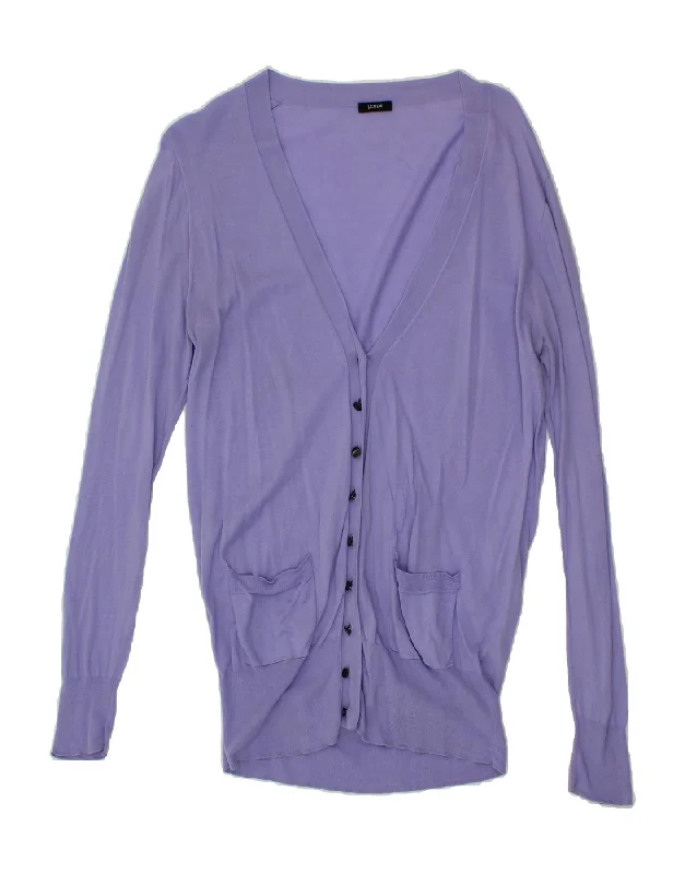 J. CREW Womens Longline Cardigan Sweater UK 14 Medium Purple