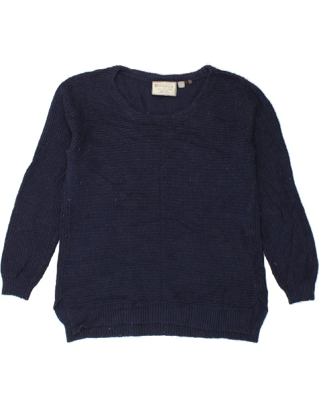 MOUNTAIN WAREHOUSE Womens Boat Neck Jumper Sweater UK 12 Medium Navy Blue