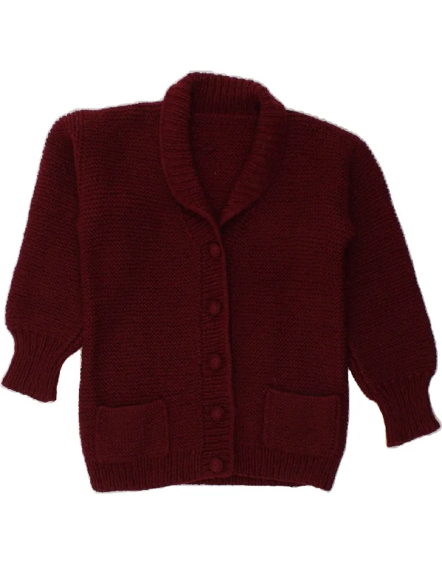 VINTAGE Womens Cardigan Sweater UK 16 Large Maroon