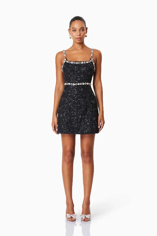 Today's Special Adeline Mini Party Dress In Black