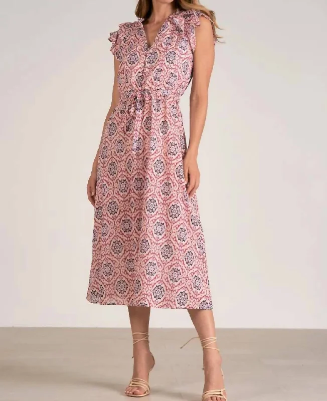 Today’s Deal Midi Lavender Print Dress In Purple