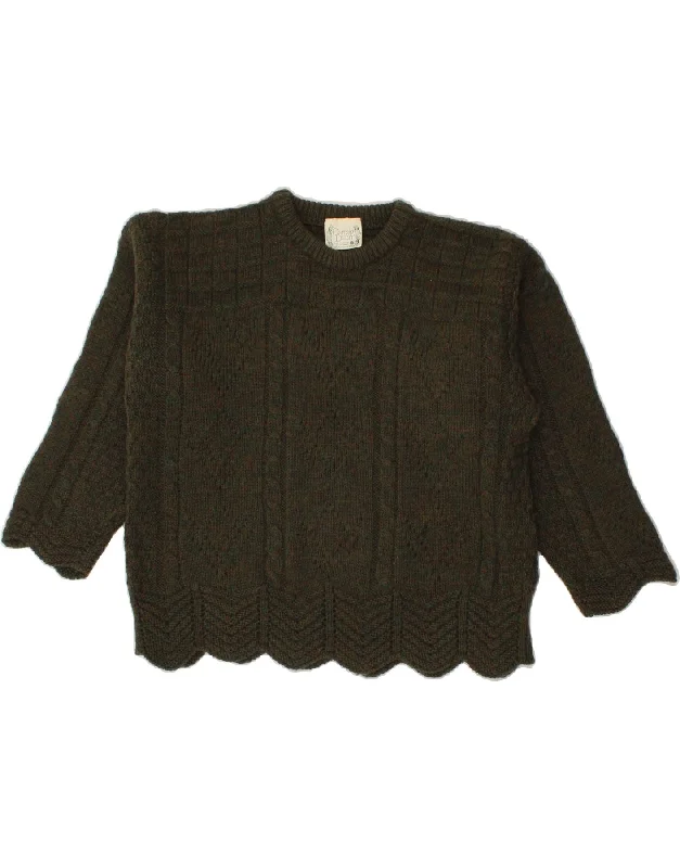 CARRAIG DONN Womens Oversized Crew Neck Jumper Sweater UK 16 Large Green