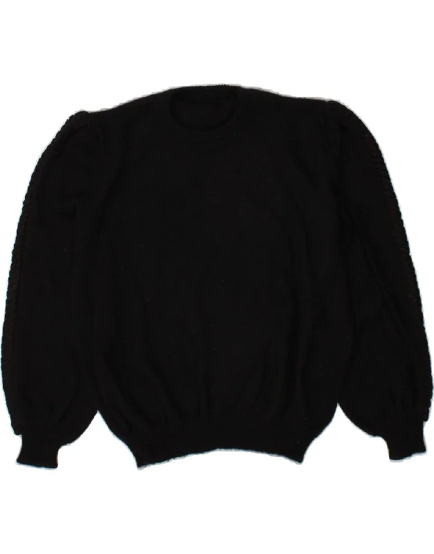 TIME-Limited Offer VINTAGE Womens Crew Neck Jumper Sweater UK 18 XL Black