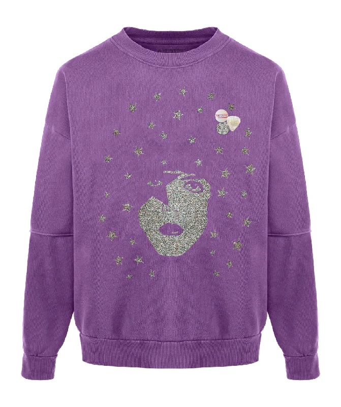Online Only Sweatshirt roller purple "SINGER"