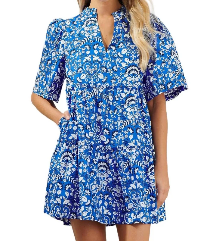 Special Buy Lulu Floral Tomales Mini Dress In Blue