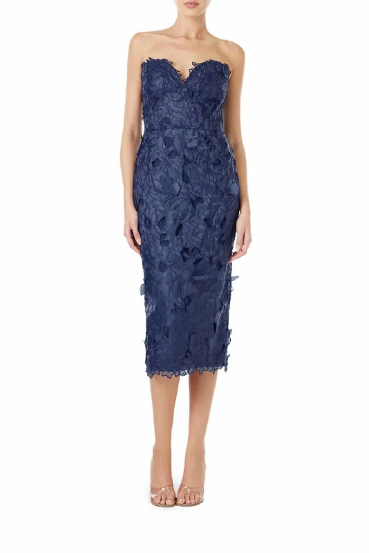 Markdowns Mariana Lace Midi Dress In Sapphire