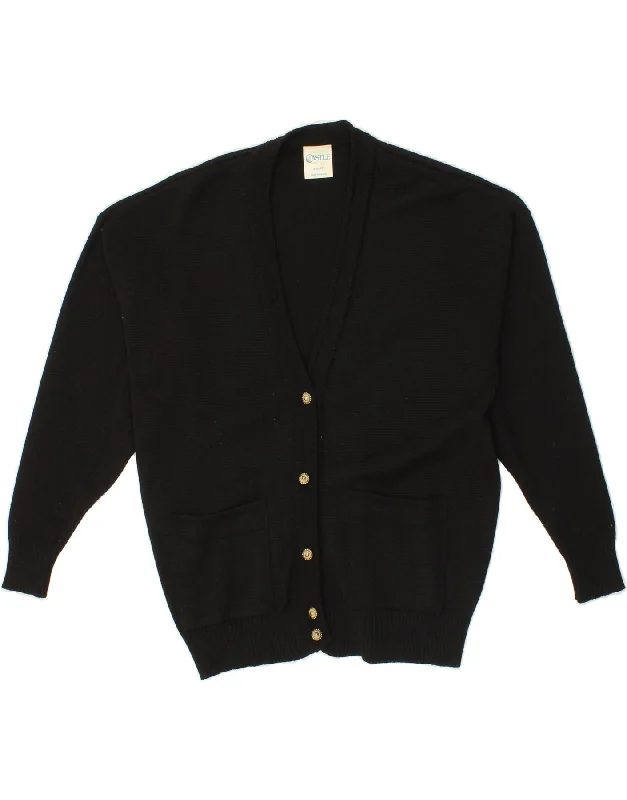 Low Prices CASTLE OF IRELAND Womens Cardigan Sweater UK 16 Large Black Wool