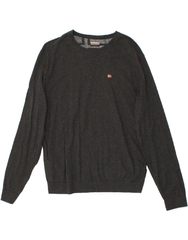 Instant Discount NAPAPIJRI Womens Boat Neck Jumper Sweater UK 12 Medium Grey
