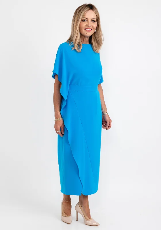 Great Bargains Ella Boo Drape Side Detail Maxi Dress, Ocean