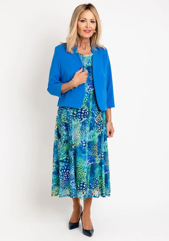 Bargain Prices Avalon Two Piece Bolero & Dress, Blue & Green