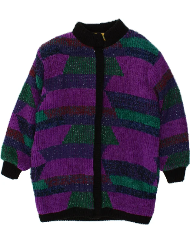 VINTAGE Womens Cardigan Sweater One Size Multicoloured Colourblock