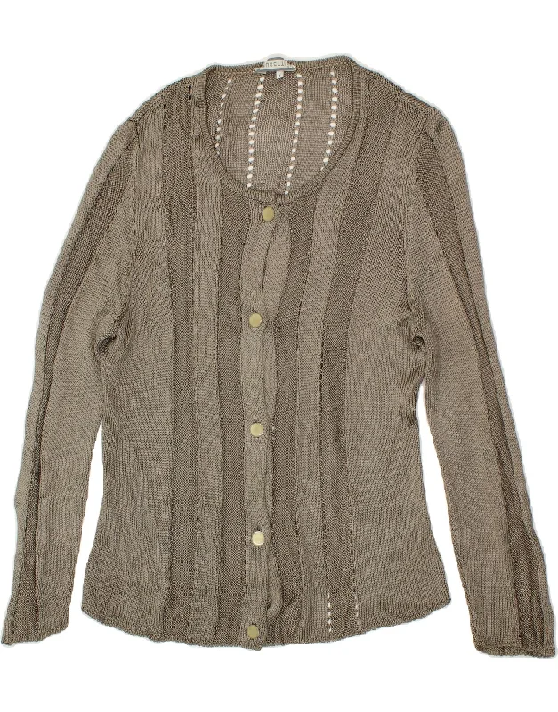 Stock Clearance MUSETTI Womens Cardigan Sweater UK 4 XS Grey Viscose