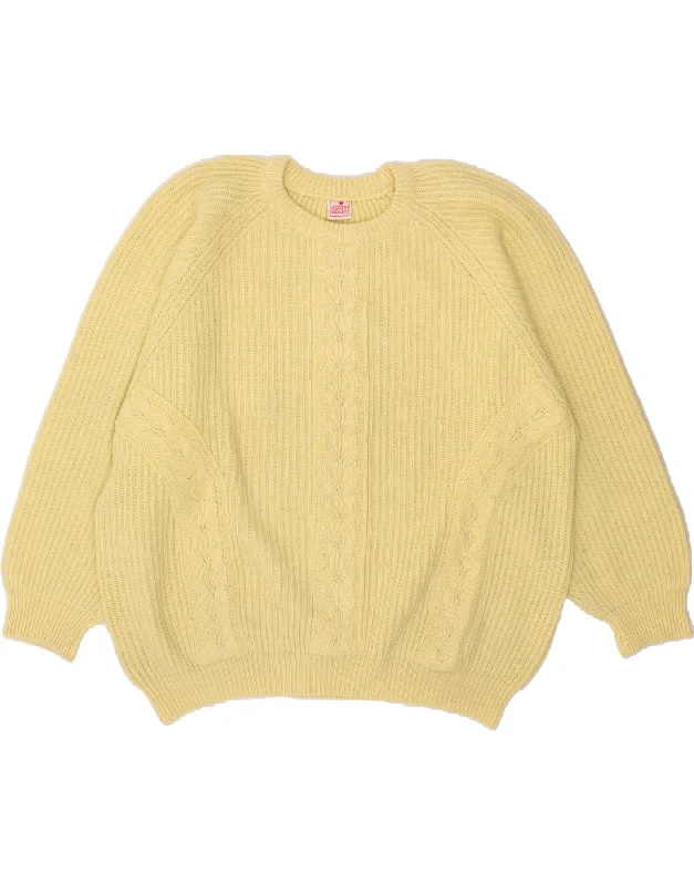 Major Savings VINTAGE Womens Oversized Crew Neck Jumper Sweater UK 20 2XL Yellow