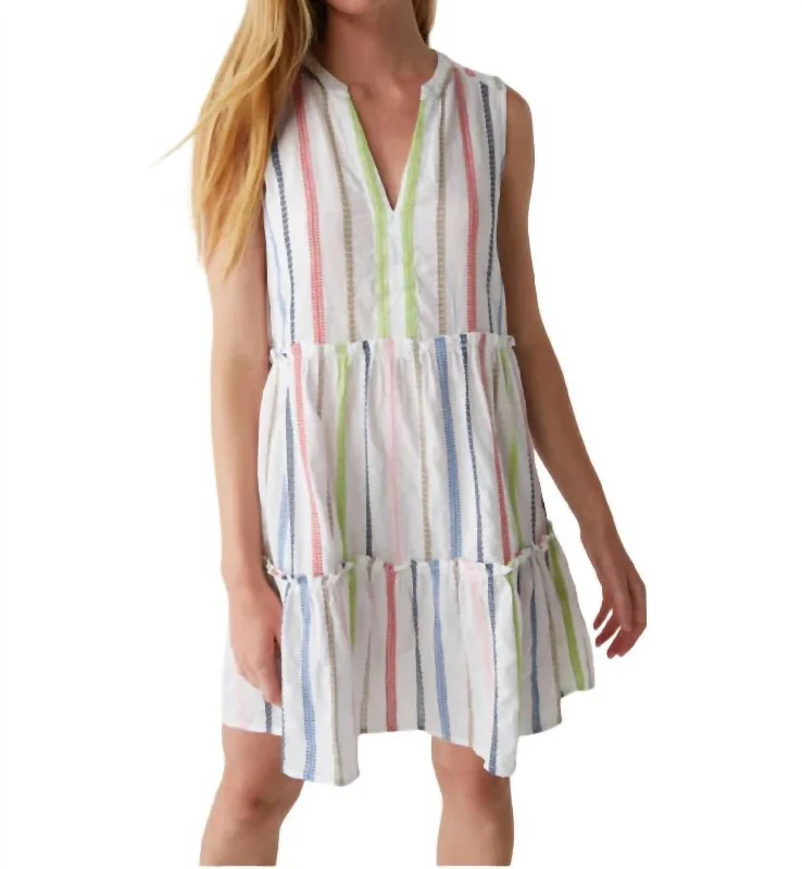 Unbeatable Prices Anna Tiered Dress In White Combo