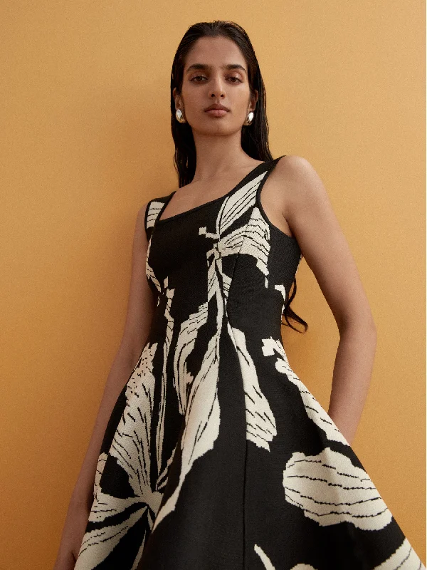 Online Only LOTUS FLOWER KNIT DRESS