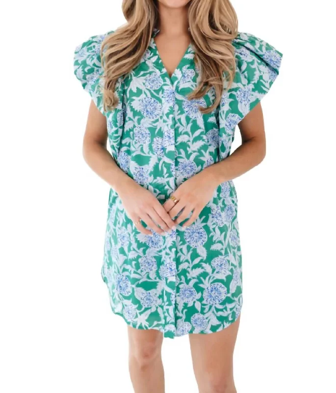 Price Buster Merritt Shirt Dress In Green